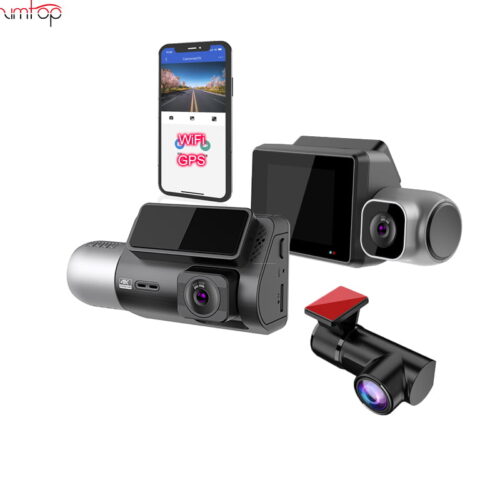 16684216018826.jpg front 4K+2K Dual lens/ 3 channels camera 4k+1080P+2K 2022 camera GPS WIFI car recorder car black box 4K dash cam