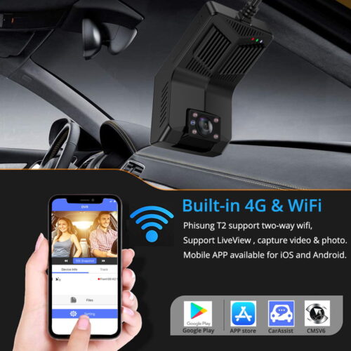 mini dash cam 4G mini  1080P front inside remote night vision infrared car camera 2ch dash cam android 8.1 car black box