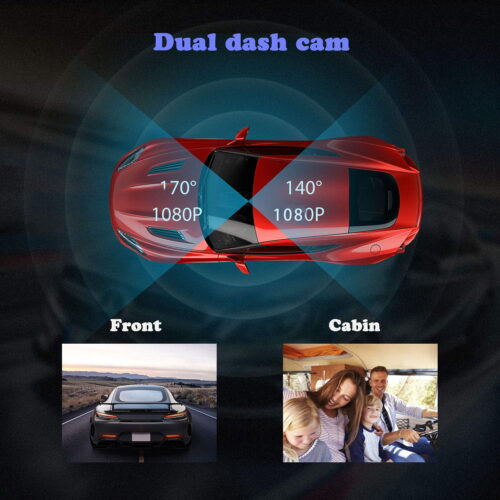Night Vision DashCam 2023 2K 1296P Front Inside Cabin Car Dash Camera 1.5' LCD Night Vision DashCam   for  Taxi