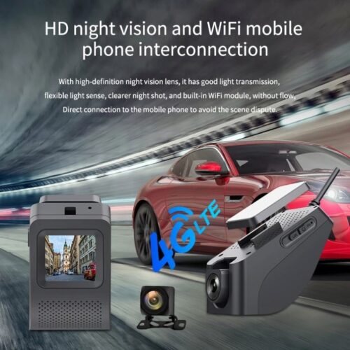 Dash Car Dvrs Mini Hidden 4G Dash Camera With WIFI Hotspot GPS Tracking Phone Live Video Check Dual Cams HD1080P