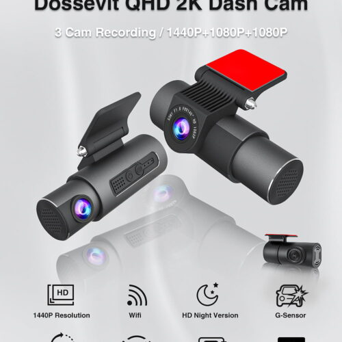 Zimtop 2K Wifi Car DVR 1440P Wide Angle 3 Lens Dash Camera Night Vision 24H Parking Monitoring Recorder