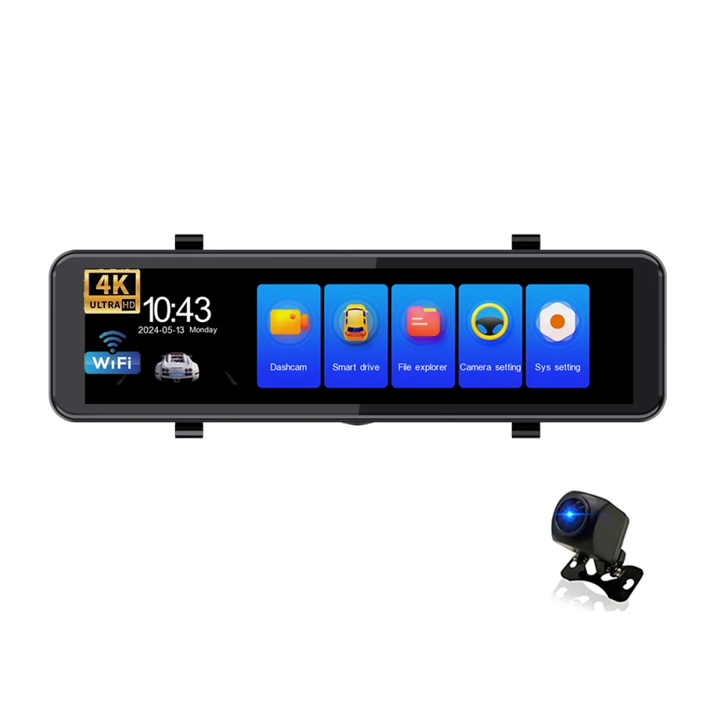 2024 11" Car Rearview Mirror  IPS 4K ADAS DVR Camera LCA Full HD 2162P  Dash Cam Video Recorder Support BSD Cameras