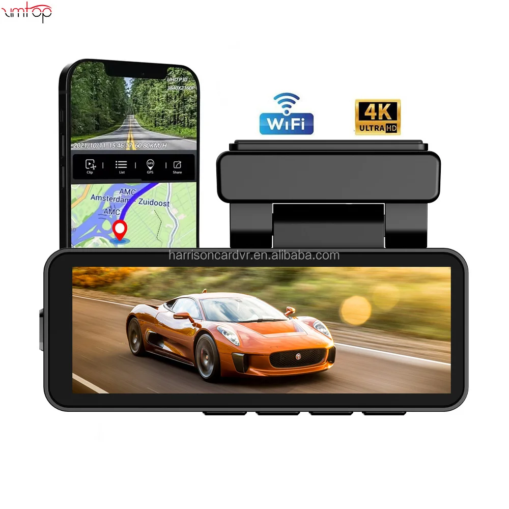 New Dash Cam 4K Front Built-in WiFi GPS Dash Camera for Cars 3.2" IPS Screen Dashcam with App Control Night Vision G-Sensor
