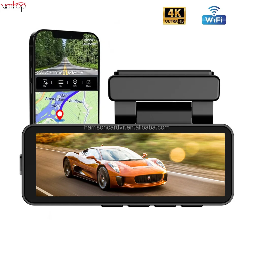 New Dash Cam 4K Front Built-in WiFi GPS Dash Camera for Cars 3.2" IPS Screen Dashcam with App Control Night Vision G-Sensor