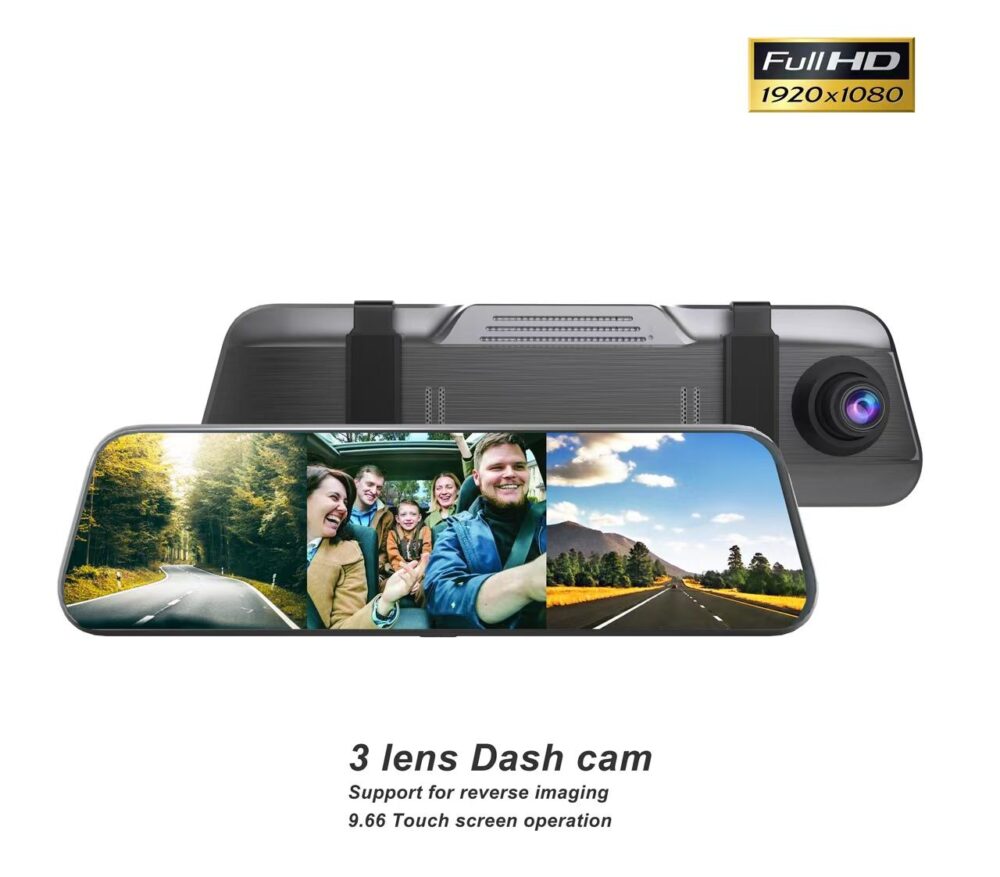 H086143343a0d4d2db9fbb51898ddb996X 2024 10" 3 cam WiFi app control Car Rearview Mirror IPS DVR Camera Full HD car Dash Cam Video Recorder Cameras