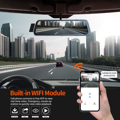 2024 10" 3 cam WiFi app control Car Rearview Mirror IPS DVR Camera Full HD car Dash Cam Video Recorder Cameras