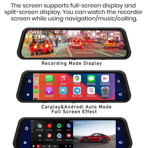 H3b71a92c4c27434e9e1966f7dfc5dfafR 10 Inch 4K 2160P Car DVR Carplay Auto WIFI GPS Dash Cam BT FM Camera Stream RearView Mirror Recorder