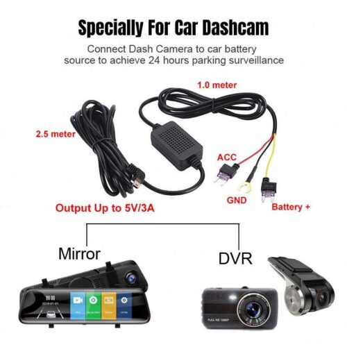 Dash Cam Kabelvogn Kamera Hardwire Kit Buck Line Overvågning Ladekabel Oplader Til DashCam Dash Camera DVR Dash Cam Dash Cam Cable Car Camera Hardwire Kit Buck Line 24 Hour Parking Monitoring Charging Cable Charger For DashCam Dash Camera DVR Dash Cam