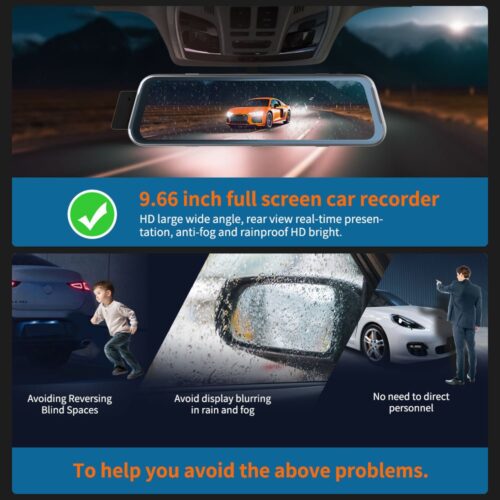 Hd543638cafd245cc943f0d3423257b24m 2024 10" 3 cam WiFi app control Car Rearview Mirror IPS DVR Camera Full HD car Dash Cam Video Recorder Cameras