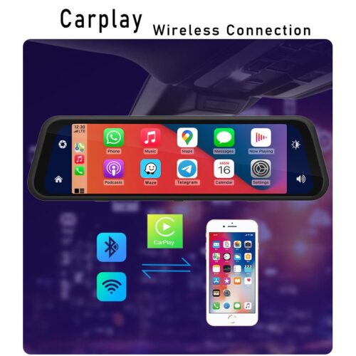 Hd75316bb117047449c4ec2131f4d3cf6z 10 Inch 4K 2160P Car DVR Carplay Auto WIFI GPS Dash Cam BT FM Camera Stream RearView Mirror Recorder