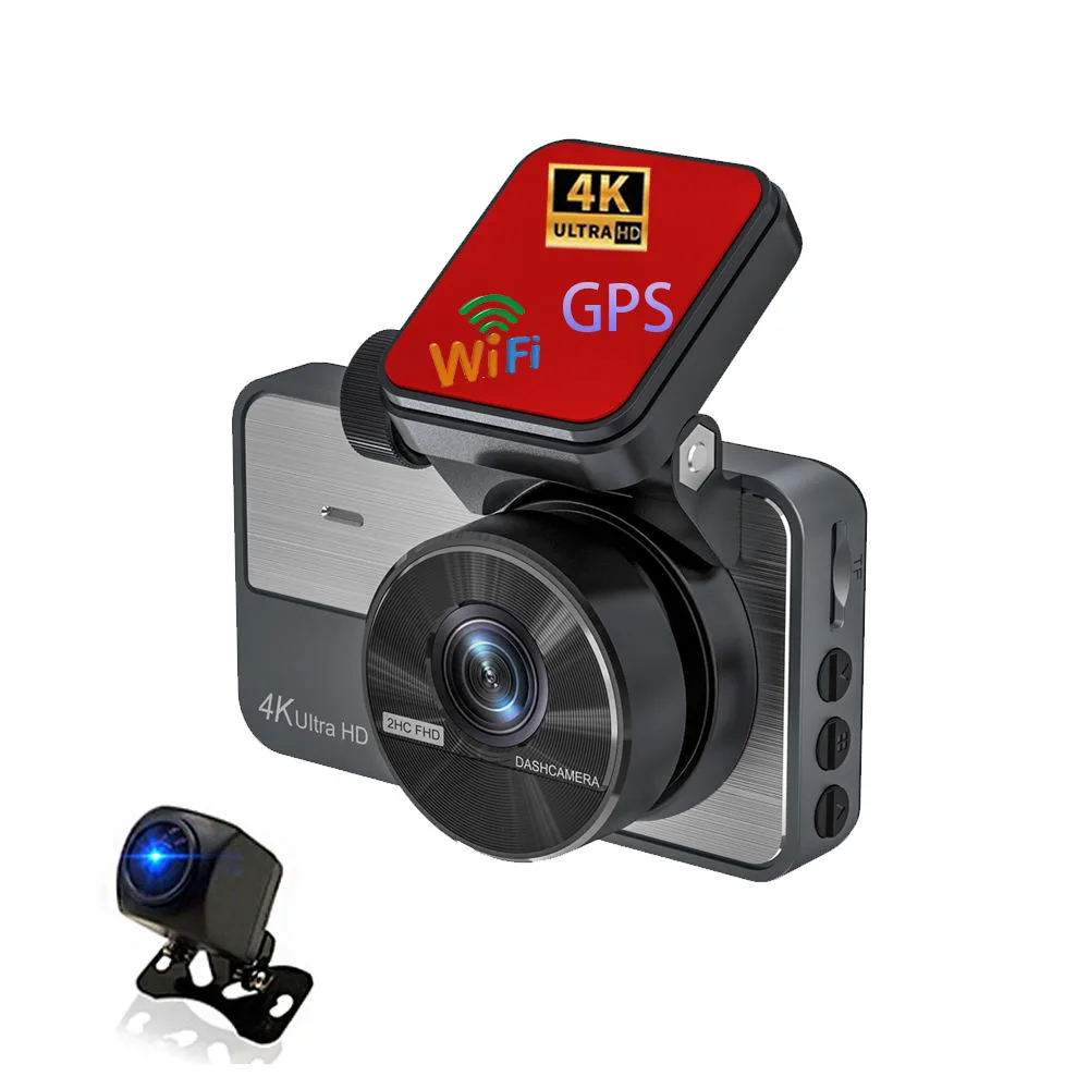 Zimtop OEM Wholesale Price 4K Car Dashboard Cameras Video Recorder Dual Lens Full HD DVR for with 3.0" GPS Wifi  Dash Cam