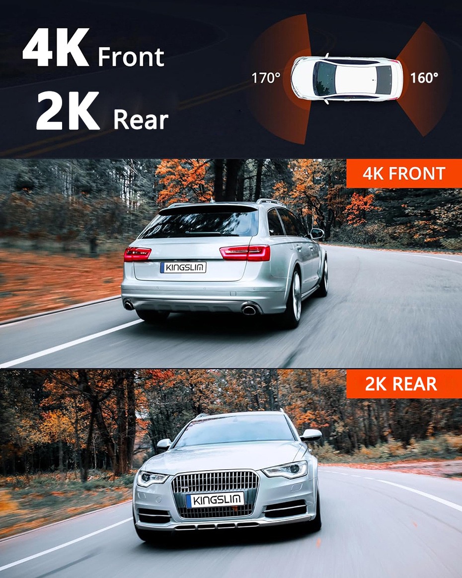 Heiße 4K -Dashjpgamera vorne und hinteniFi Dash Kamera für Autos mit App 2160p Nachtsicht 170 ° Weitwinkel 24h Parkplatz Hot 4k Dash Cam Front and Rear 3.2 IPS Screen WiFi Dash Camera for Cars with App 2160P Night Vision 170° Wide Angle 24H Parking