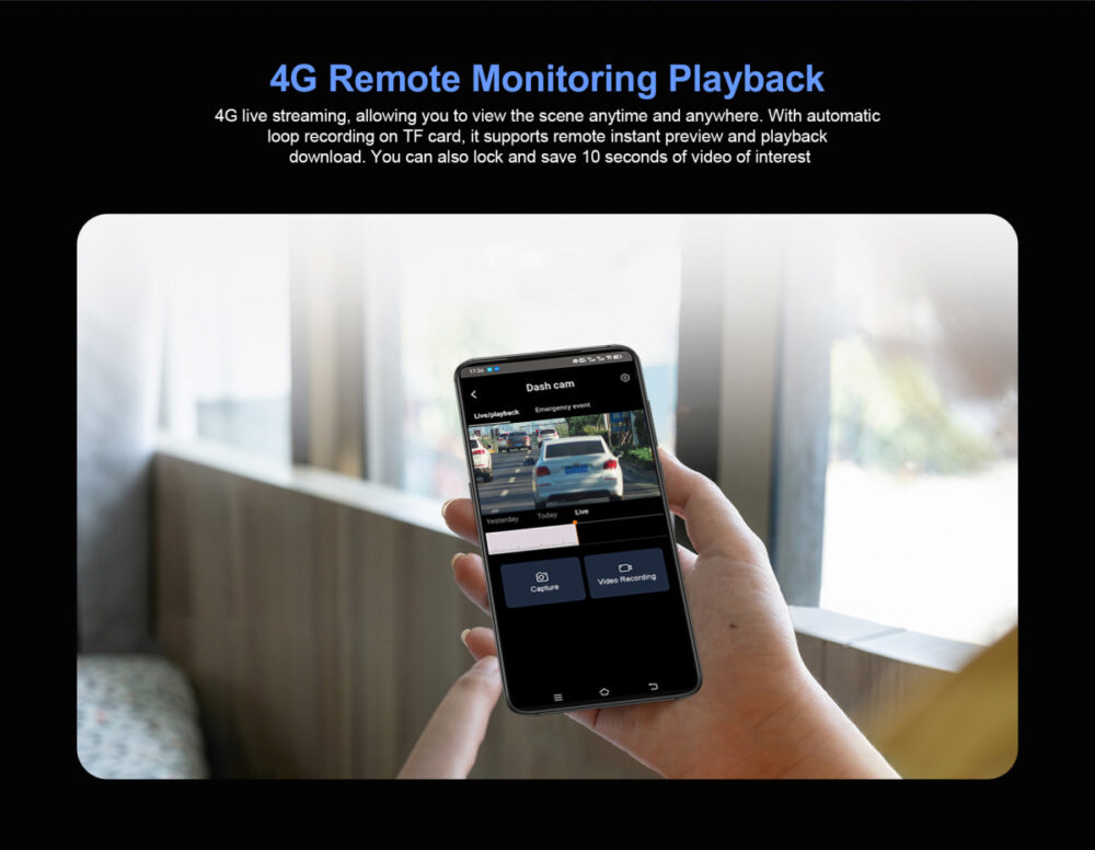 17530883511215.jpg New 4G Dashcam Dual Lens 2K +1080P Night Vison Loop Records AOV Time Lapse Video GPS Remote Control Cloud Security Storage