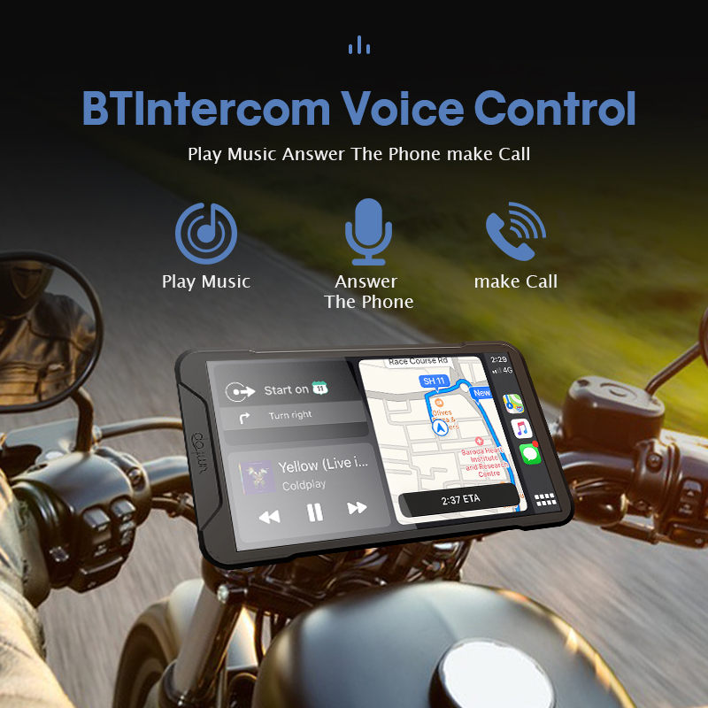 5 Inch Waterproof IPX7 GPS Navigation Dashcam for Cars Wireless Apple Carplay Android Motorcycle Auto Dash Camera IPS Touch