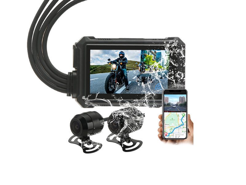 2025 Waterproof Dual AHD1080P WiFi GPS Motorcycle Dash Cam Loop Record Night Vision Car Black Box