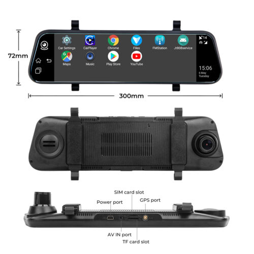 17533475773344.jpg 2025 New 9.66inch Dual Lens HD1080P 4g Android 8.1 Mirror Car Dvr with WIFI GPS Tracking Remote Monitor on Phone 4g Car Camera