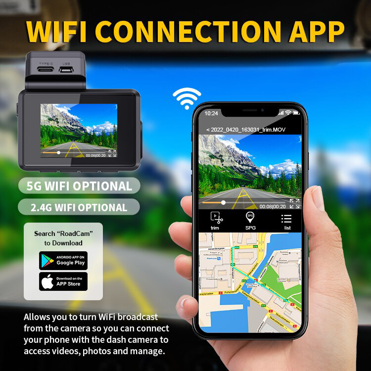 Neue 4K -Dash -jpg in WiFi GPS Car Dashboard Camera Recorder mit UHD 2160p New 4K Dash Cam Built in WiFi GPS Car Dashboard Camera Recorder With UHD 2160P, 2" LCD, 150 Wide Angle, WDR, Night Vision