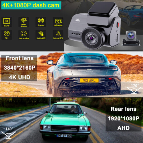 Neue 4K -Dash -jpg in WiFi GPS Car Dashboard Camera Recorder mit UHD 2160p New 4K Dash Cam Built in WiFi GPS Car Dashboard Camera Recorder With UHD 2160P, 2" LCD, 150 Wide Angle, WDR, Night Vision