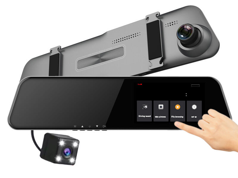 主图 Hot New Selling 4.5 Inch Dual Lens 1080p Wdr Car Black Box Video Recorder Auto Dvr Driving Car Mirror Dashcam Camera