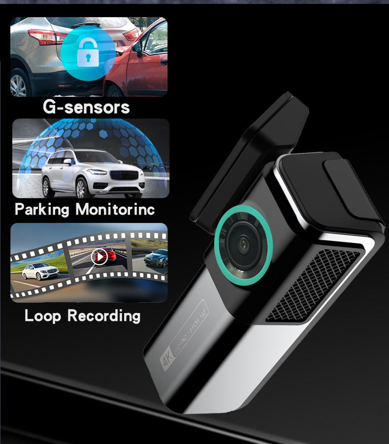 主图_006 Hot 4k Car Black Box Mini Car Dvr 4K Dash Camera Wifi Dual Lens Front and Rear Car Camera Night Vision APP Cpntrol G-sensor