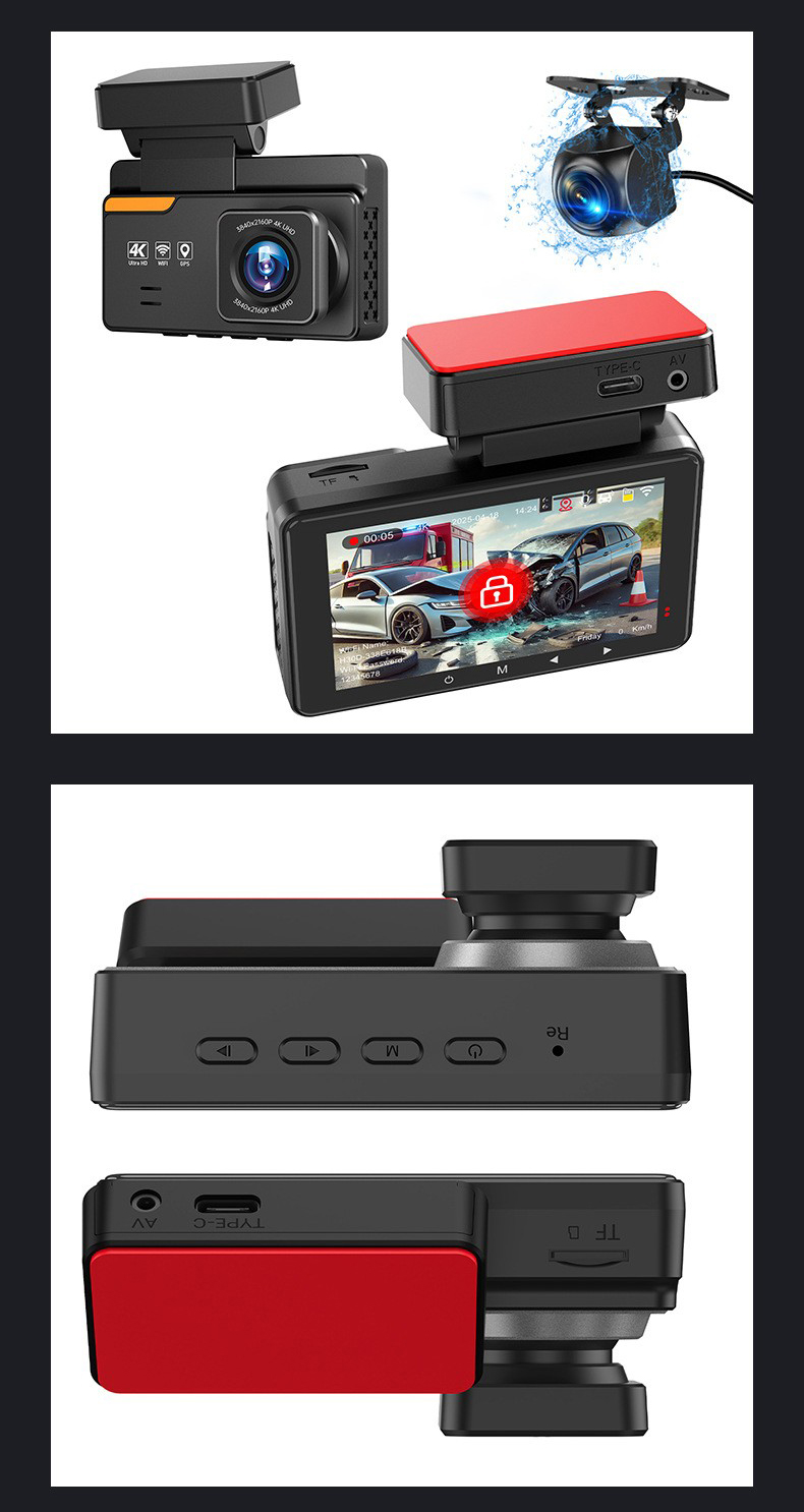 Hot 4k Ultra Hd Car Dash Camera Wifi Night Vision Parking Monitor Loop Recording Car Camera for Taxi Drivers With Built in Gps