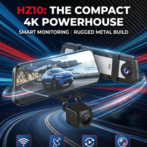Ultra HD Car Dash Cam 10 IPS Screen Dual Channel 4K+1080 WiFi GPS Night Vision G-Sensor Dashboard Camera