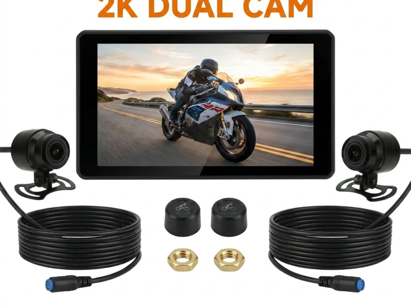 2026 New M5 Motorcycle Smart Hub 6.2 IPS Wireless CarPlay & Android Auto 2K Dual Dash Cam IP67 Waterproof