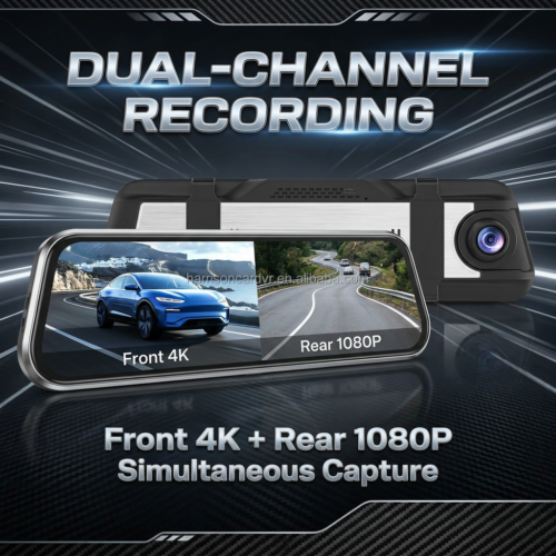 Ultra HD Car Dash Cam 10 IPS Screen Dual Channel 4K+1080 WiFi GPS Night Vision G-Sensor Dashboard Camera
