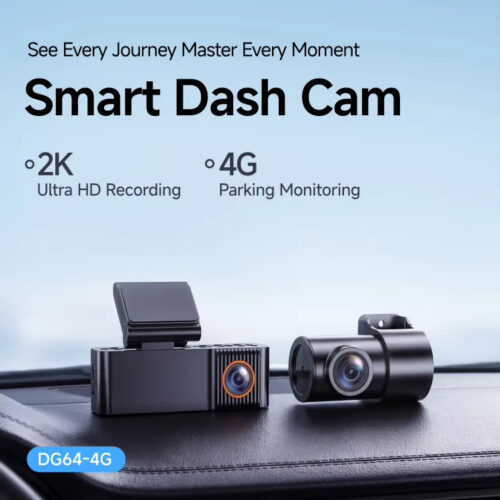 4G 2K Dual-Lens Dash Cam with 1080P Reverse Camera Wireless HOTKam App Control European Asia Version Remote Monitoring
