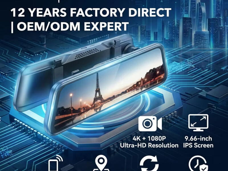 津普_01H 停車監視器循環錄音 Zimtop 9.66 Inch 4K Mirror Dash Cam 4K+1080P Dual RecordingWiFi Bluetooth APP Control, Loop Recording, 24H Parking Monitor