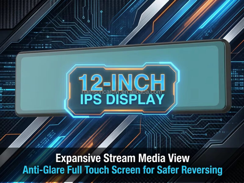 12" 4K Streaming Mirror Dash Cam IPS Touch Screen Dual Car Rearview Mirror Camera Metal Shell WiFi Parking Monitor