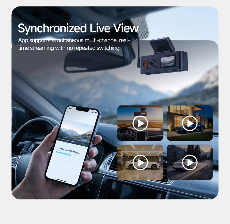 4G 2K Dual-Lens Dash Cam with 1080P Reverse Camera Wireless HOTKam App Control European Asia Version Remote Monitoring