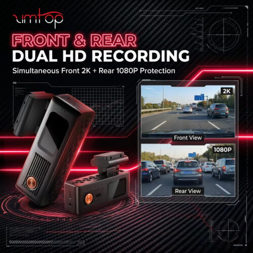 4G 2K Dual-Lens Dash Cam with 1080P Reverse Camera Wireless HOTKam App Control European Asia Version Remote Monitoring